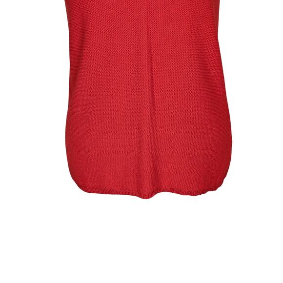 Vintage Chico's Design Size 2 / Large Red Sleeveless V-neck Sweater Vest - Picture 3 of 6
